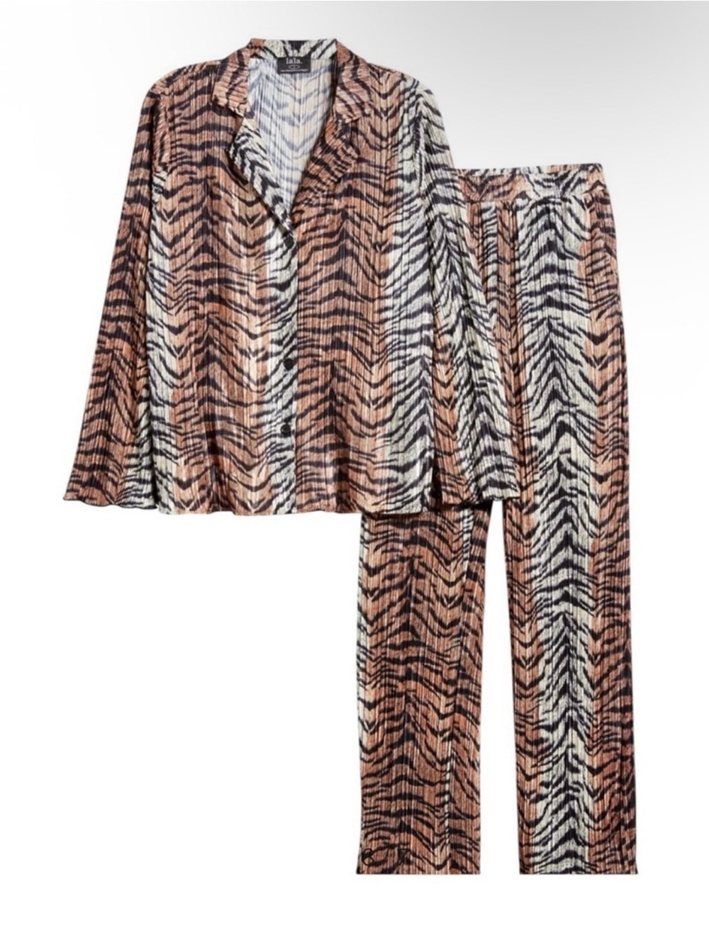 DIL Tiger Stripe Two-Piece Plisse Set